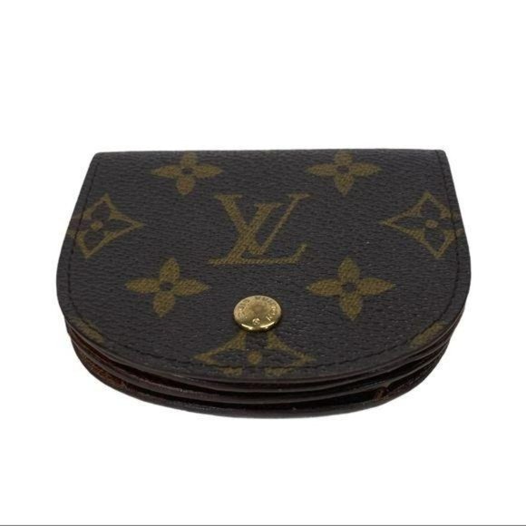Authentic  Louis Vuitton Wallet Porte Monnaie Gousset Brown LV Vintage - Picture 10 of 11